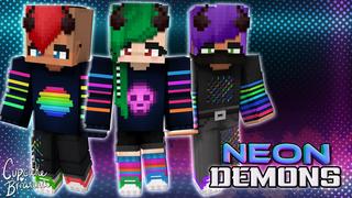 Thumbnail of the Minecraft Bedrock Marketplace product Neon Demons HD Skin Pack created by CupcakeBrianna.