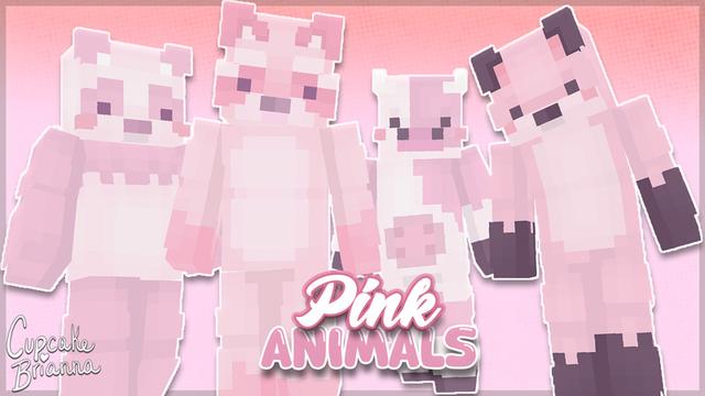 Thumbnail of the Minecraft Bedrock Marketplace product Pink Animals Skin Pack created by CupcakeBrianna.