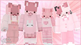 Thumbnail of the Minecraft Bedrock Marketplace product Pink Cats Skin Pack created by CupcakeBrianna.