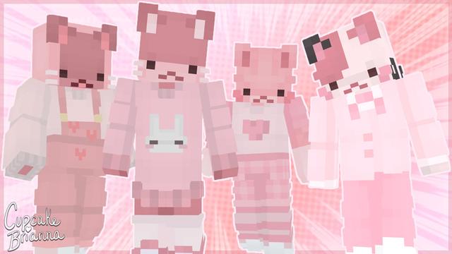 Thumbnail of the Minecraft Bedrock Marketplace product Pink Cats Skin Pack created by CupcakeBrianna.