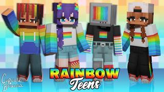 Thumbnail of the Minecraft Bedrock Marketplace product Rainbow Teens HD Skin Pack created by CupcakeBrianna.