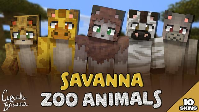 Thumbnail of the Minecraft Bedrock Marketplace product Savanna Zoo Animals HD created by CupcakeBrianna.