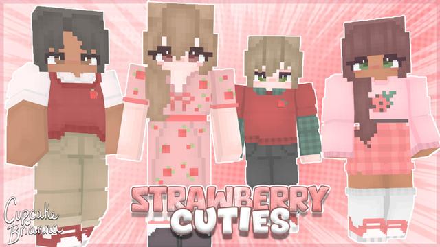 Thumbnail of the Minecraft Bedrock Marketplace product Strawberry Cuties HD Skin Pack created by CupcakeBrianna.