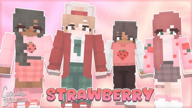 Thumbnail of the Minecraft Bedrock Marketplace product Strawberry Skin Pack created by CupcakeBrianna.