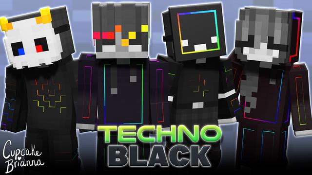 Thumbnail of the Minecraft Bedrock Marketplace product Techno Black Skin Pack created by CupcakeBrianna.