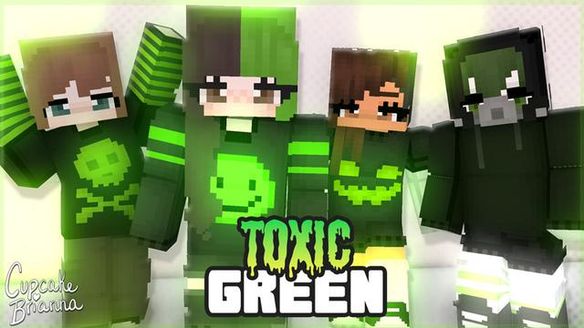 Thumbnail of the Minecraft Bedrock Marketplace product Toxic Green HD Skin Pack created by CupcakeBrianna.