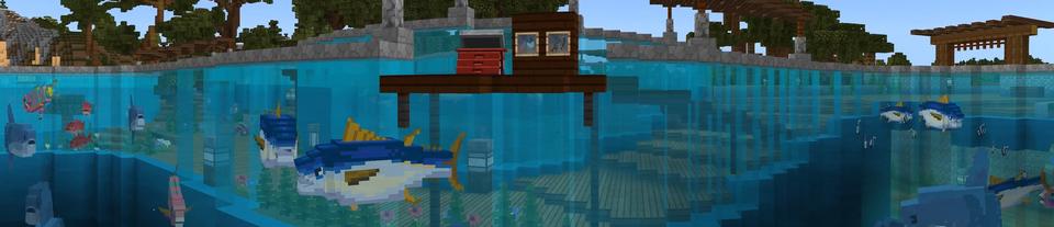 Panorama of the Minecraft Bedrock Marketplace product Aquatic Life: Fishing created by Cyclone.