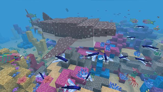 Screenshot of the Minecraft Bedrock Marketplace product Aquatic Life: Fishing created by Cyclone.