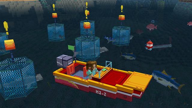 Screenshot of the Minecraft Bedrock Marketplace product Aquatic Life: Fishing created by Cyclone.