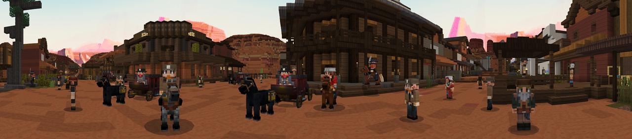 Panorama of the Minecraft Bedrock Marketplace product Cowboy Country created by Cyclone.