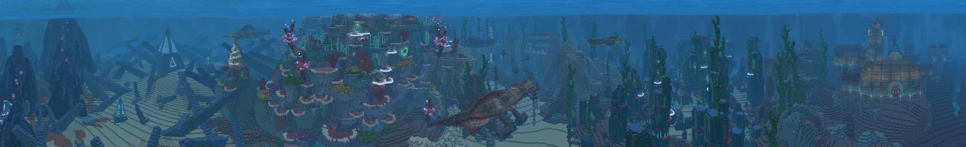 Panorama of the Minecraft Bedrock Marketplace product Deep Sea Mash-Up created by Cyclone.