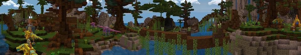 Panorama of the Minecraft Bedrock Marketplace product Jurassic Steel created by Cyclone.