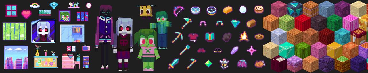 Panorama of the Minecraft Bedrock Marketplace product Ultra Mob Teens Texture Pack created by Cyclone.