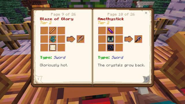 Screenshot of the Minecraft Bedrock Marketplace product Weapon Crafting created by Cyclone.
