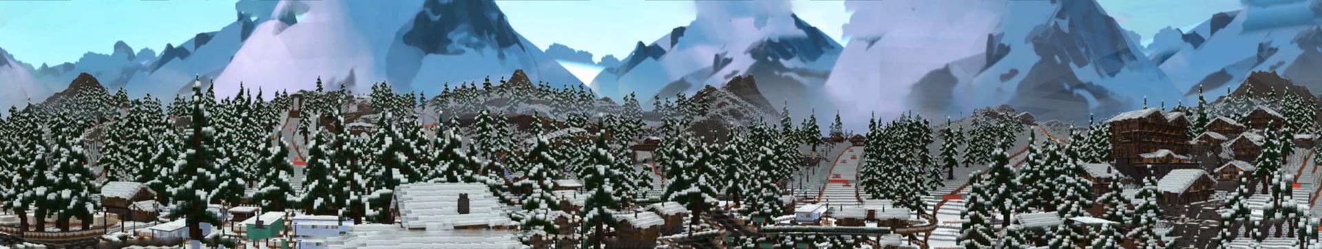 Panorama of the Minecraft Bedrock Marketplace product Winter Resort created by Cyclone.