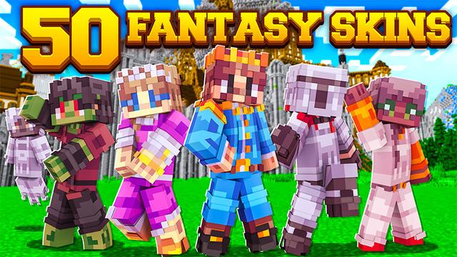 Thumbnail of the Minecraft Bedrock Marketplace product 50 Fantasy Skins created by Cynosia.