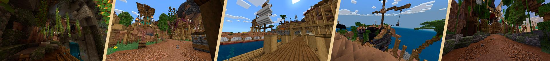 Panorama of the Minecraft Bedrock Marketplace product Black Skull Cove created by Cynosia.