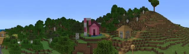 Panorama of the Minecraft Bedrock Marketplace product Candy Bed Base created by Cynosia.