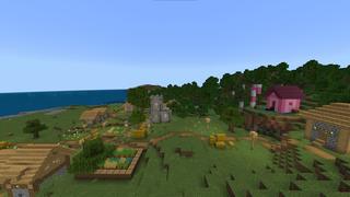 Screenshot of the Minecraft Bedrock Marketplace product Candy Bed Base created by Cynosia.