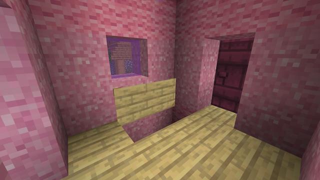 Screenshot of the Minecraft Bedrock Marketplace product Candy Bed Base created by Cynosia.