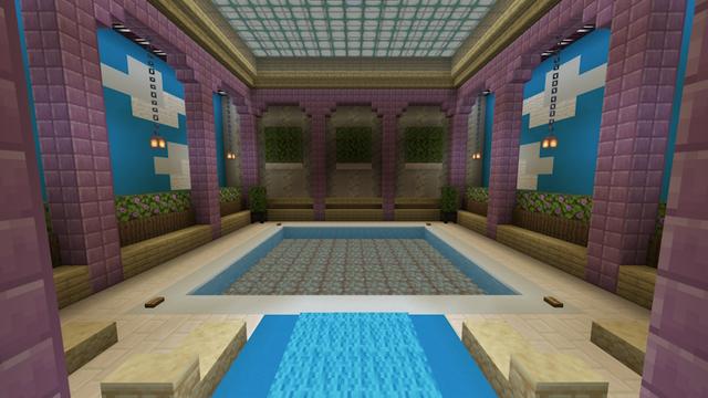 Screenshot of the Minecraft Bedrock Marketplace product Candy Bed Base created by Cynosia.