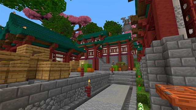 Screenshot of the Minecraft Bedrock Marketplace product Cherry Blossom created by Cynosia.