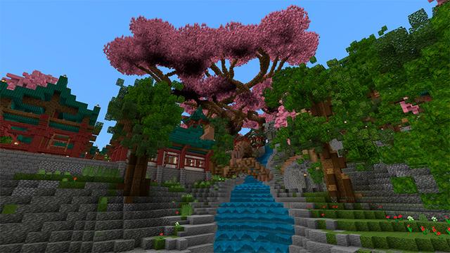 Screenshot of the Minecraft Bedrock Marketplace product Cherry Blossom created by Cynosia.
