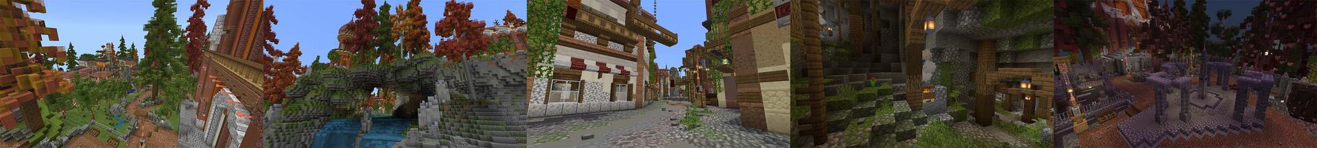 Panorama of the Minecraft Bedrock Marketplace product City Lost In Time created by Cynosia.