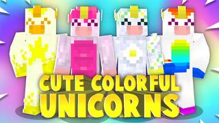 Thumbnail of the Minecraft Bedrock Marketplace product Cute Colorful Unicorns created by Cynosia.