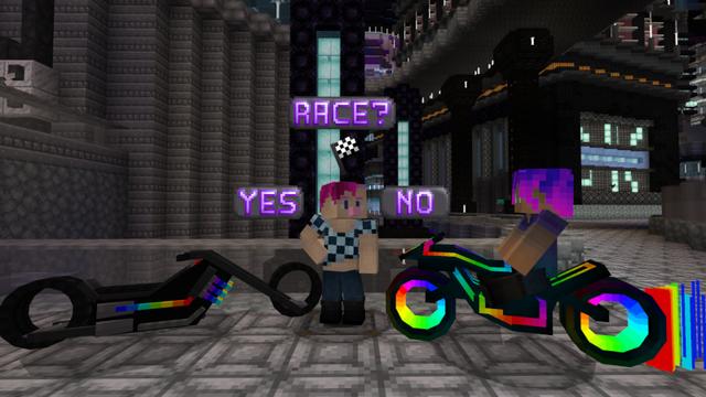 Screenshot of the Minecraft Bedrock Marketplace product Cyber City created by Cynosia.