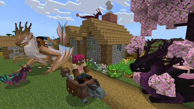 Screenshot of the Minecraft Bedrock Marketplace product Dragons! Biomes created by Cynosia.
