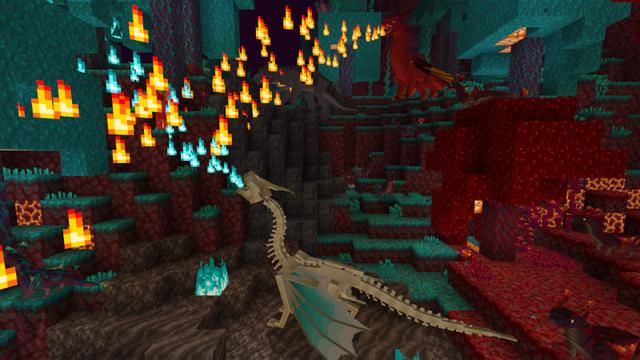 Screenshot of the Minecraft Bedrock Marketplace product Dragons! Biomes created by Cynosia.