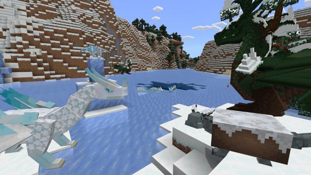 Screenshot of the Minecraft Bedrock Marketplace product Dragons! Biomes created by Cynosia.