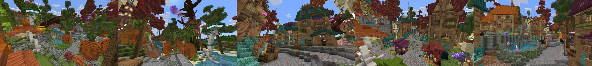 Panorama of the Minecraft Bedrock Marketplace product Fairy Tale Castle created by Cynosia.