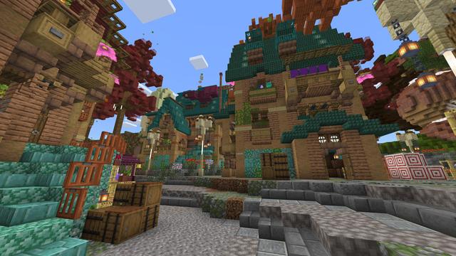 Screenshot of the Minecraft Bedrock Marketplace product Fairy Tale Castle created by Cynosia.