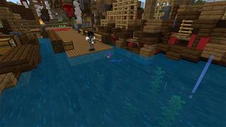 Screenshot of the Minecraft Bedrock Marketplace product Fishing Gives OP Loot created by Cynosia.