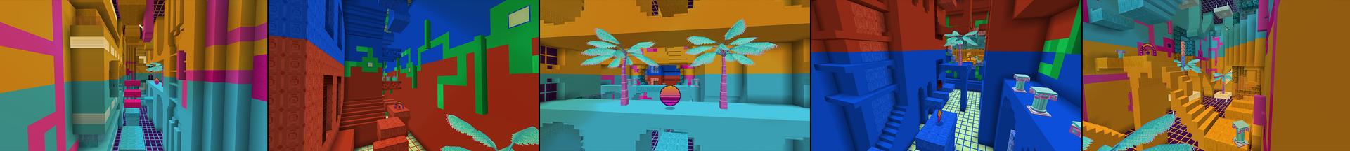 Panorama of the Minecraft Bedrock Marketplace product Flip Parkour created by Cynosia.