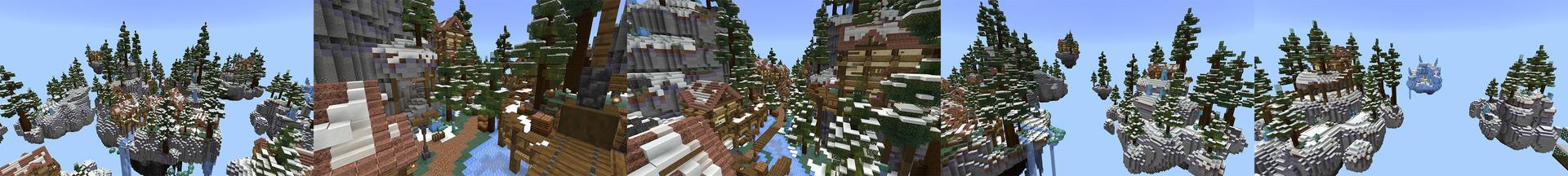 Panorama of the Minecraft Bedrock Marketplace product Frozen Islands created by Cynosia.