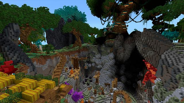 Screenshot of the Minecraft Bedrock Marketplace product Golden Island created by Cynosia.