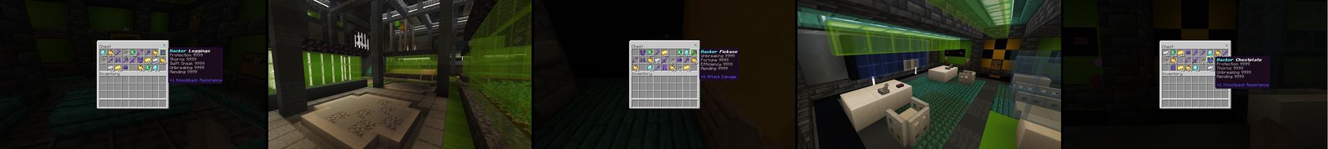 Panorama of the Minecraft Bedrock Marketplace product Hacker Bunker created by Cynosia.