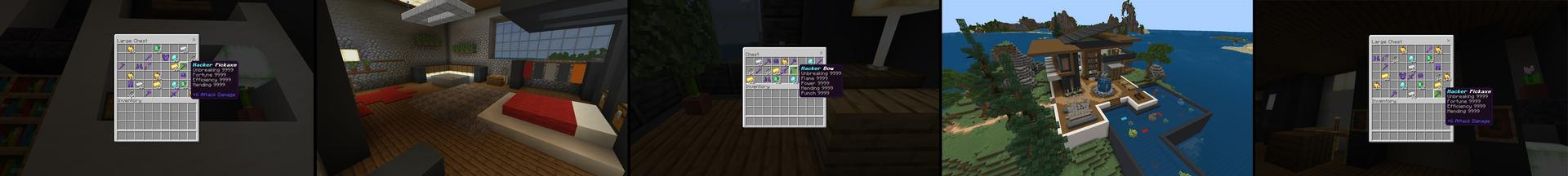 Panorama of the Minecraft Bedrock Marketplace product Hacker Mansion created by Cynosia.