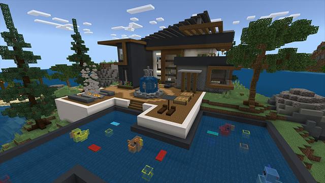 Screenshot of the Minecraft Bedrock Marketplace product Hacker Mansion created by Cynosia.