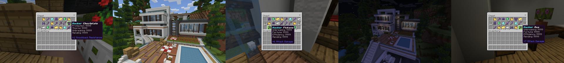Panorama of the Minecraft Bedrock Marketplace product Hacker Secret Base created by Cynosia.
