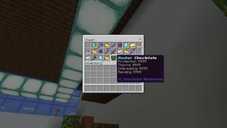 Screenshot of the Minecraft Bedrock Marketplace product Hacker Weapons created by Cynosia.