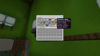 Screenshot of the Minecraft Bedrock Marketplace product Hacker Weapons created by Cynosia.