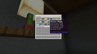 Screenshot of the Minecraft Bedrock Marketplace product Hacker Weapons created by Cynosia.