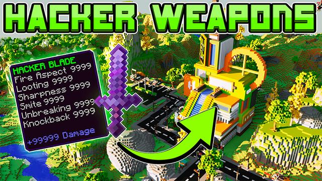 Thumbnail of the Minecraft Bedrock Marketplace product Hacker Weapons created by Cynosia.