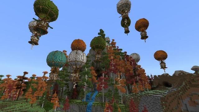 Screenshot of the Minecraft Bedrock Marketplace product Hill Top Town created by Cynosia.