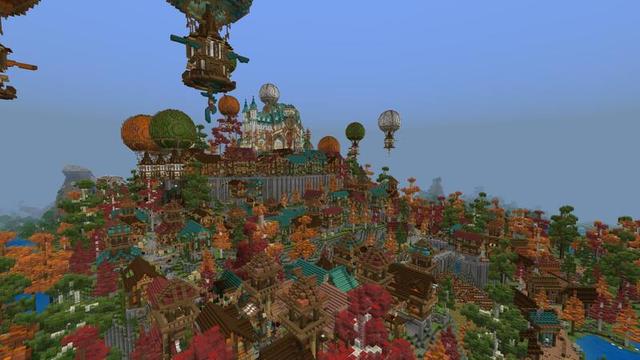 Screenshot of the Minecraft Bedrock Marketplace product Hill Top Town created by Cynosia.