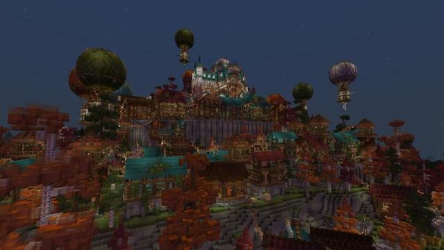 Screenshot of the Minecraft Bedrock Marketplace product Hill Top Town created by Cynosia.